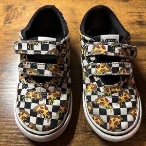 Vans Pizza Checker Toddler Sneakers with Velcro Closure